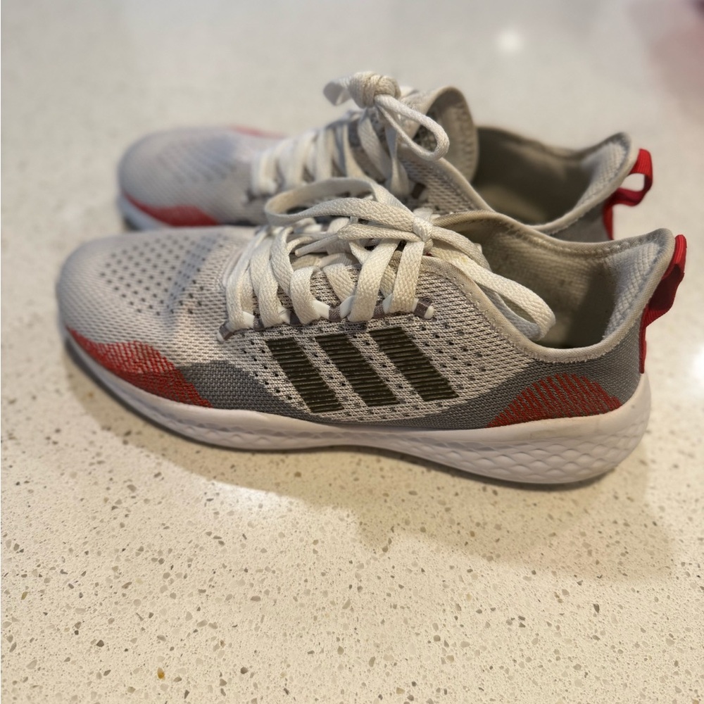Adidas mens White and Red Running Shoes